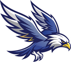 Obraz premium Soaring Bald Eagle Mascot Design Graphic