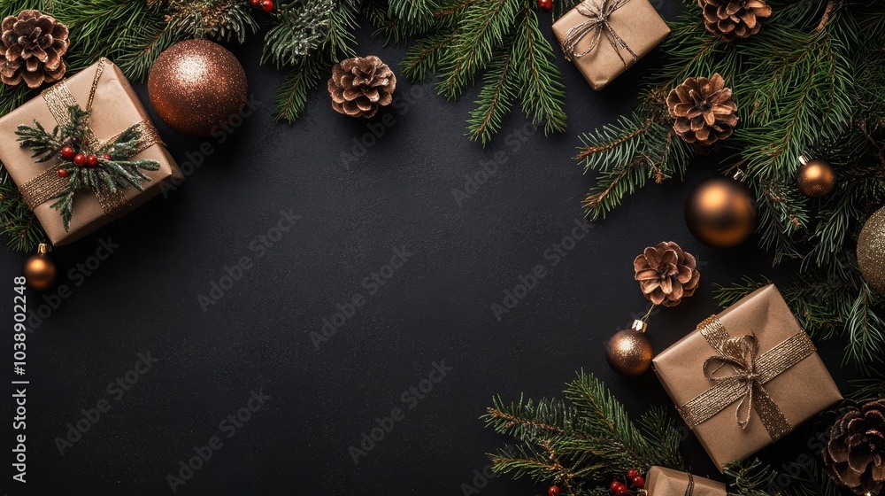 Wall mural christmas background with copy space