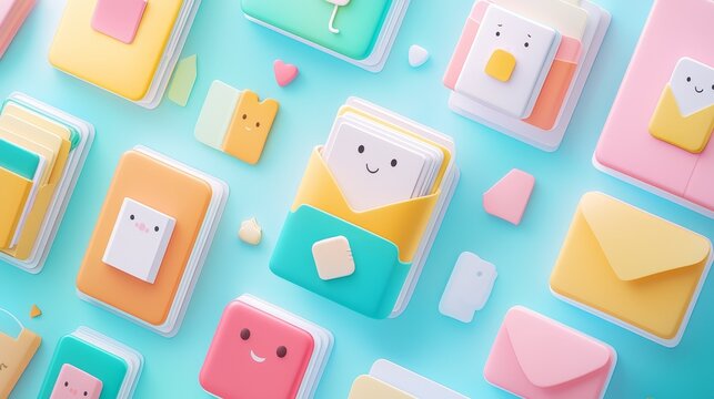 Vibrant stationary environment with cute designs, evoking joy and creativity in a playful and colorful way for all ages and settings.