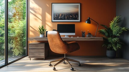 Green biophilic design of workplace at home