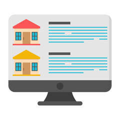 Conceptual flat design icon of online property

