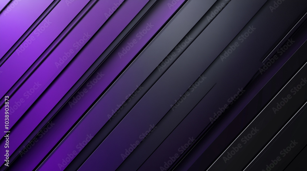 Poster abstract purple and black diagonal stripes creating a modern background for design projects
