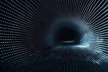 Symbolic tunnel and nucleus of a stock. Neural network and cloud computing concepts.