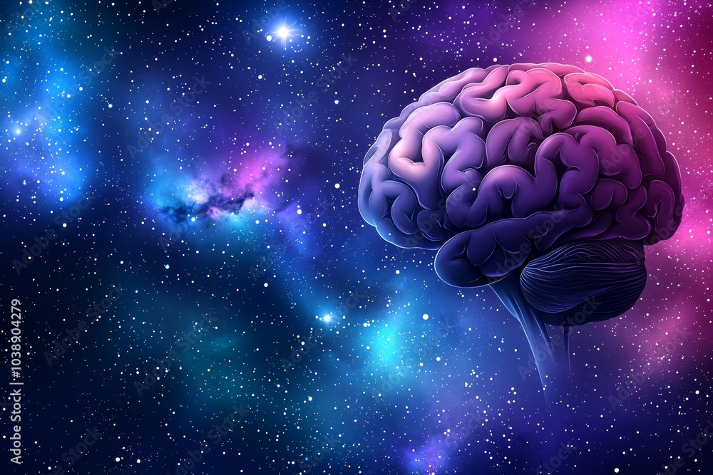 Poster stock face, plexus and science, abstract futuristic universe cyber network server online, background