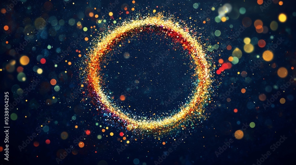 Poster background with dynamic abstract liquid flow particles. abstract particles circle backdrop for eps10