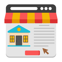 Conceptual flat design icon of real estate website


