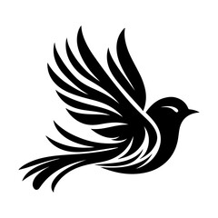 a single bird silhouette vector