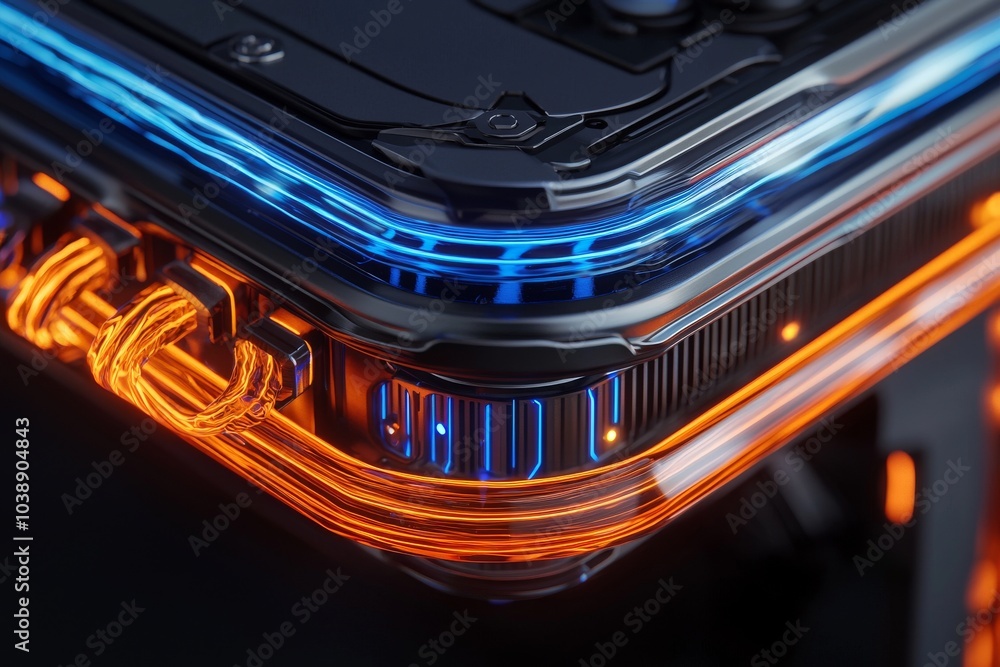 Poster cyberspace's abstract circuit design is a result of stock technology's capabilities.