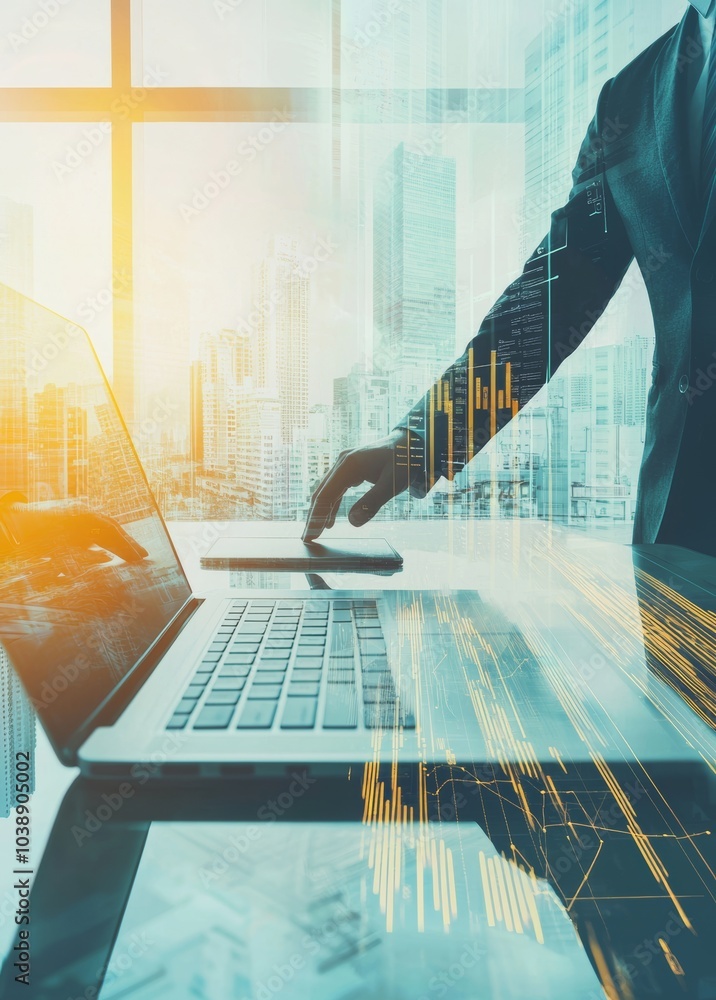 Poster the digital transformation, iot, internet of things. the ability to transform ideas into technology 