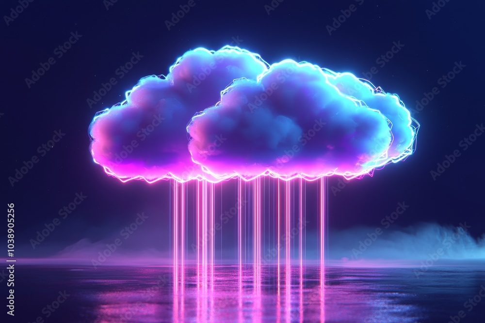 Poster the concept of technology networking and digital communication in business with cloud computing web 