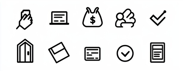 Fototapeta premium A modern collection of e-commerce and finance icons for the digital economy