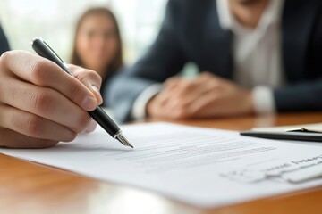 Fototapeta premium Signing important documents understanding the role of contracts in business transactions and legal agreements for professionals