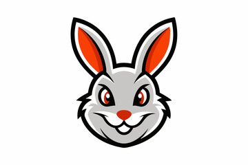 A Bunny Head Mascot Logo Icon On White Background
