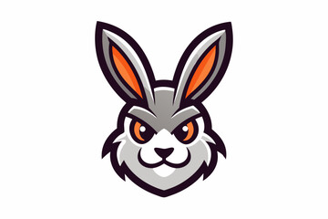 A Bunny Head Mascot Logo Icon On White Background