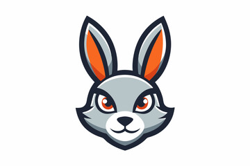 A Bunny Head Mascot Logo Icon On White Background