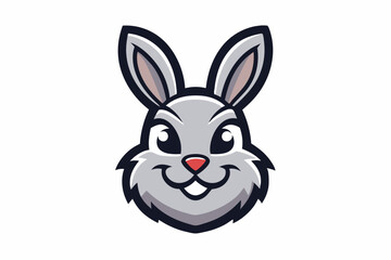 A Bunny Head Mascot Logo Icon On White Background