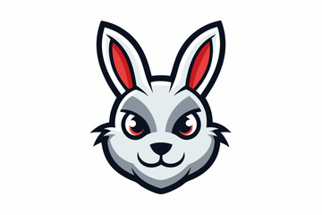 A Bunny Head Mascot Logo Icon On White Background