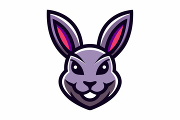 A Bunny Head Mascot Logo Icon On White Background