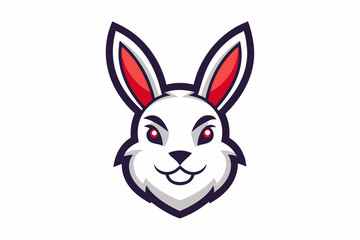 A Bunny Head Mascot Logo Icon On White Background