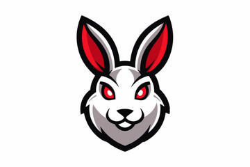 A Bunny Head Mascot Logo Icon On White Background