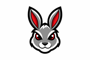 A Bunny Head Mascot Logo Icon On White Background