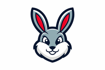 A Bunny Head Mascot Logo Icon On White Background
