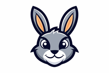 A Bunny Head Mascot Logo Icon On White Background