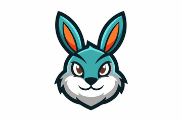 A Bunny Head Mascot Logo Icon On White Background