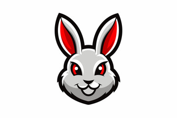 A Bunny Head Mascot Logo Icon On White Background