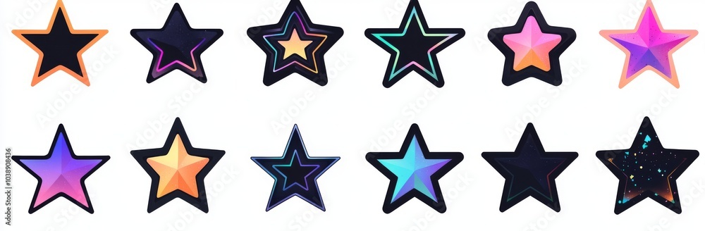 Poster icon element for web apps. interactive computer assistant. ai stars icon. set of stock logos. ai ent