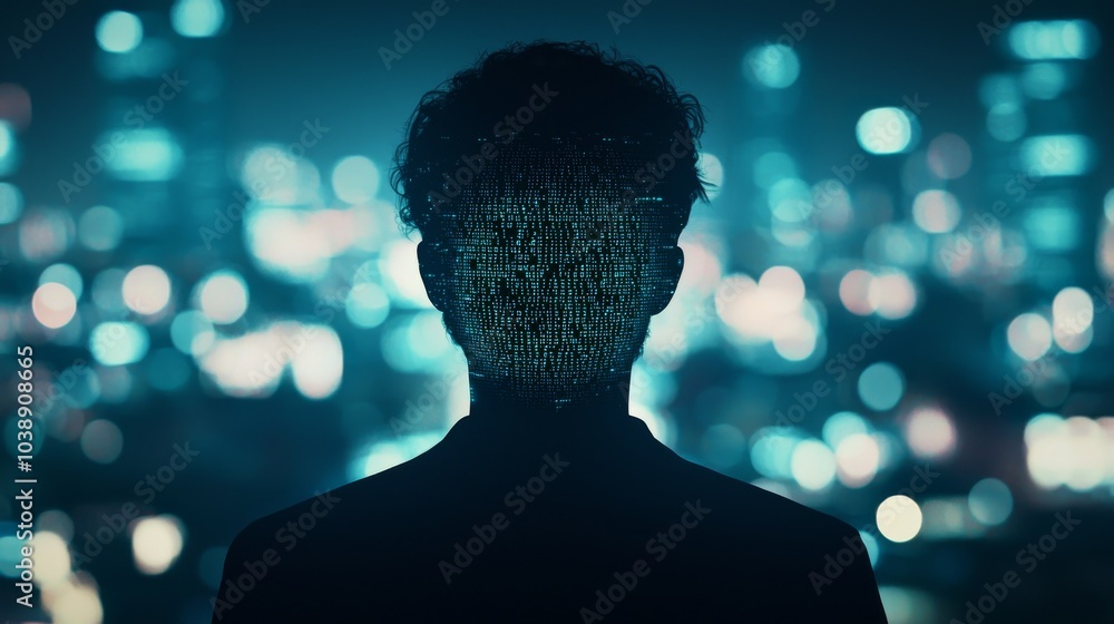 Poster using ai technology, generating something with a command prompt, futuristic technology transformatio