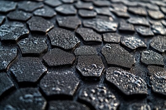 Textured close up of a hydro pad made from recycled tires a modern building material for roads and playgrounds