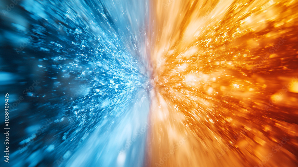 Aufkleber dynamic interaction of blue and orange colors creating a vivid visual contrast