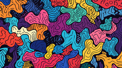 Obraz premium Vibrant abstract patterns in various colors create a lively artistic texture across the canvas