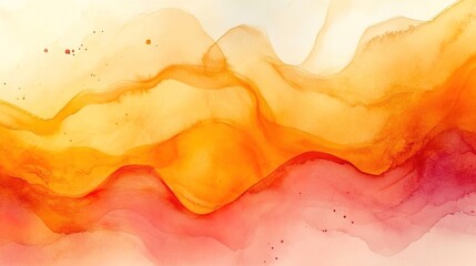 Fototapeta premium Abstract watercolor background with yellow and orange fluid shapes
