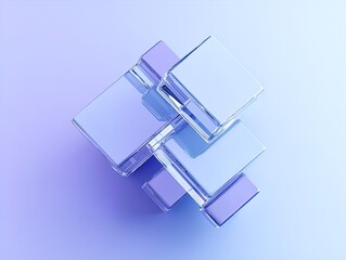 Obraz premium Dynamic Glass-Like Geometric Shapes: A Stunning Poster for Sporty Interiors, Casting Colorful Reflections and Adding Modern Elegance to Your Space