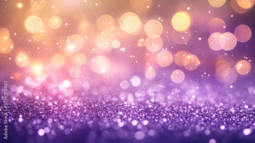 Poster Sparkling bokeh background with soft colorful lights and shimmering effects in a gradient layout