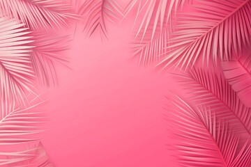 Fototapeta premium Elegant Tropical Minimalism with White Palm Leaves on Soft Pink Surface for Beauty Marketing.Generative AI ビューティーマーケティングのための柔らかなピンク表面に白いヤシの葉のエレガントなトロピカルミニマリズム