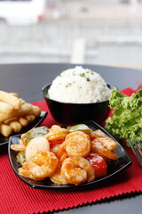Gourmet Seafood Dish with Premium Flavors and Garnishes