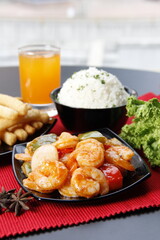 Gourmet Seafood Dish with Premium Flavors and Garnishes