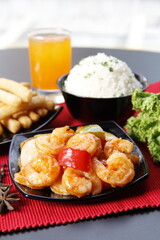 Gourmet Seafood Dish with Premium Flavors and Garnishes