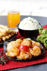 Gourmet Seafood Dish with Premium Flavors and Garnishes