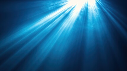 Obraz premium Sun rays isolated on blue dark background for design overlay