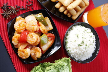 Gourmet Seafood Dish with Premium Flavors and Garnishes