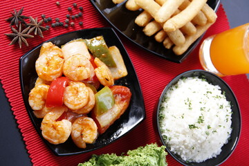 Gourmet Seafood Dish with Premium Flavors and Garnishes