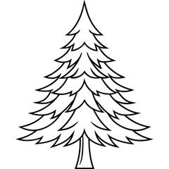 Obraz premium Elegant pine tree silhouette vector art design, ideal for nature, landscape, and environmental projects. Perfect for decor, prints, and eco-themed graphic visuals.