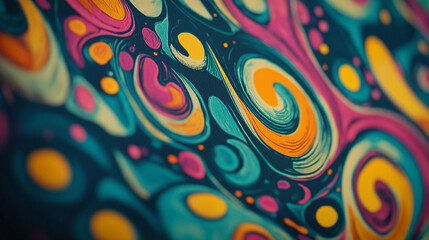 Fototapeta premium Colorful abstract swirling patterns on a dark background capturing artistic expression in design