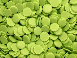 green kalettes. green chocolate in kalettes. sweets. confectionery. green chocolate.