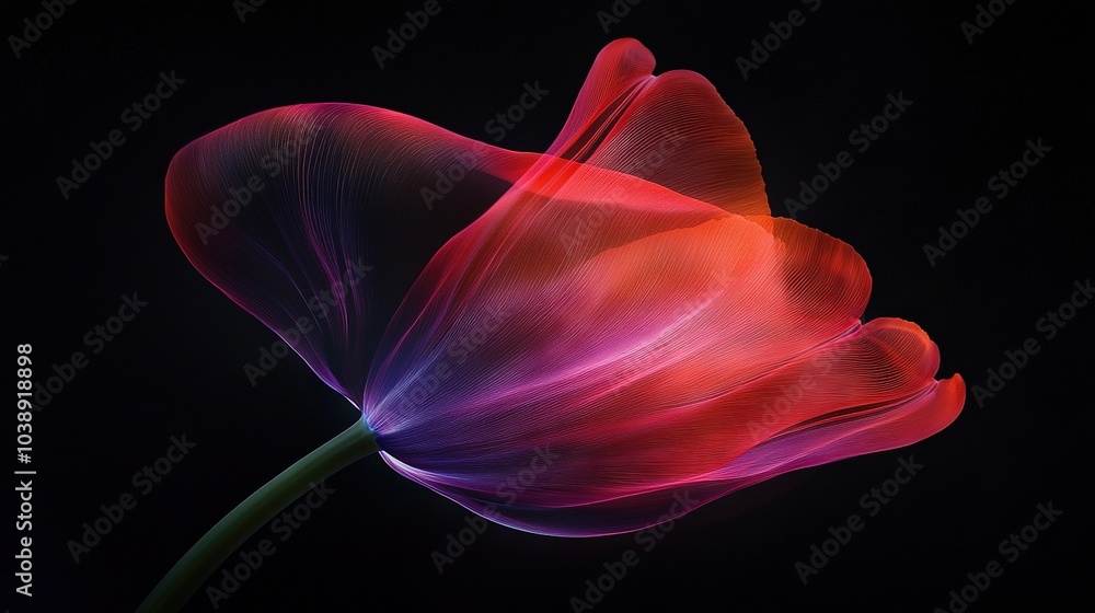 Poster a close-up of a flower on a black background with a blurry image of the same flower centered