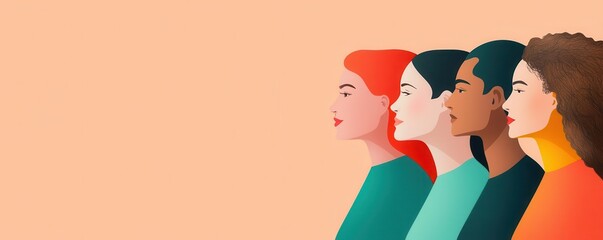 Diverse global group united, symbolizing justice and unity, flat design illustration